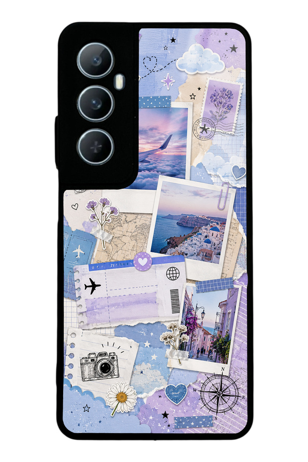Realme C65 Pastel Travel Diary Design Glossy Phone Case