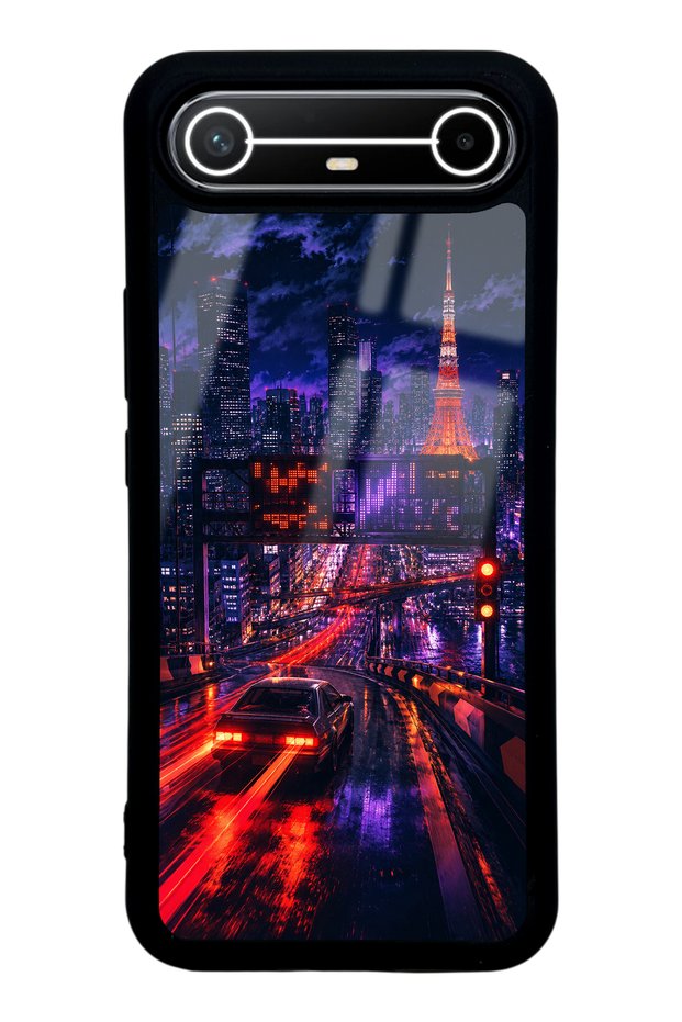 Tecno Spark Slim Neon Tokyo Nights Design Glossy Phone Case