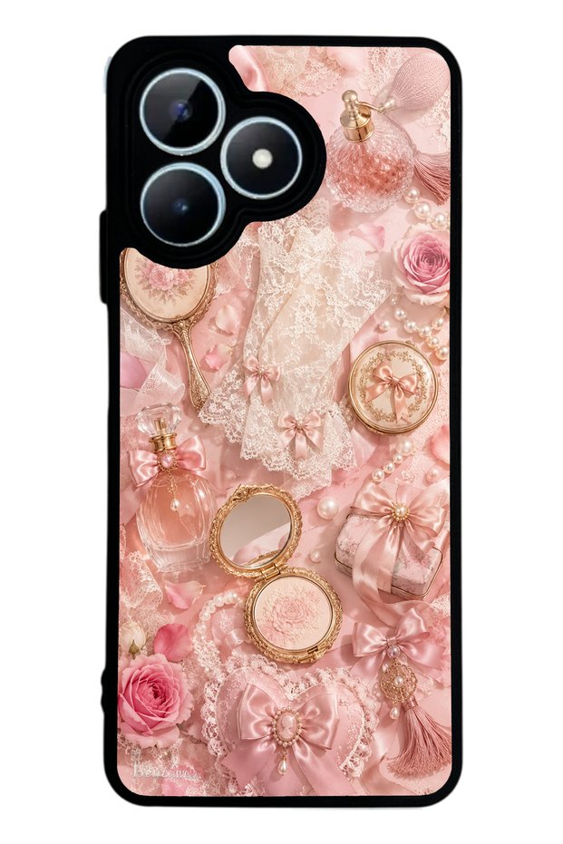 Realme Note 50 Glossy Phone Case with Vintage Rose Vanity Design