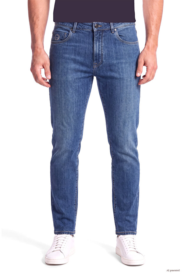 Men's Regular Fit Soft Flexible Fabric Denim Blue Jeans