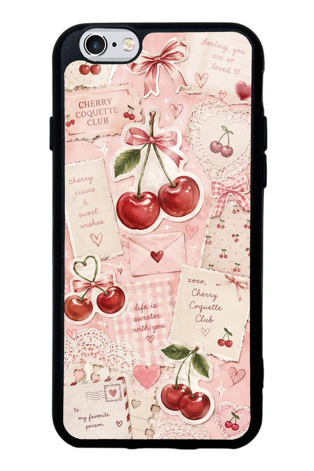 iPhone 6S Glossy Phone Case with Cherry Love Letters Design