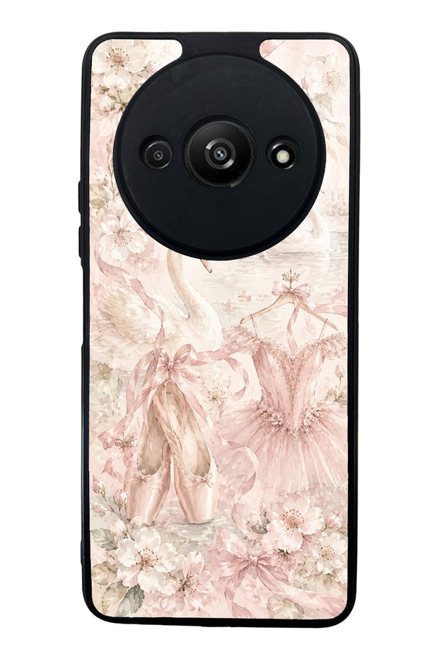Xiaomi Redmi A3 Pink Swan Ballet Design Glossy Phone Case