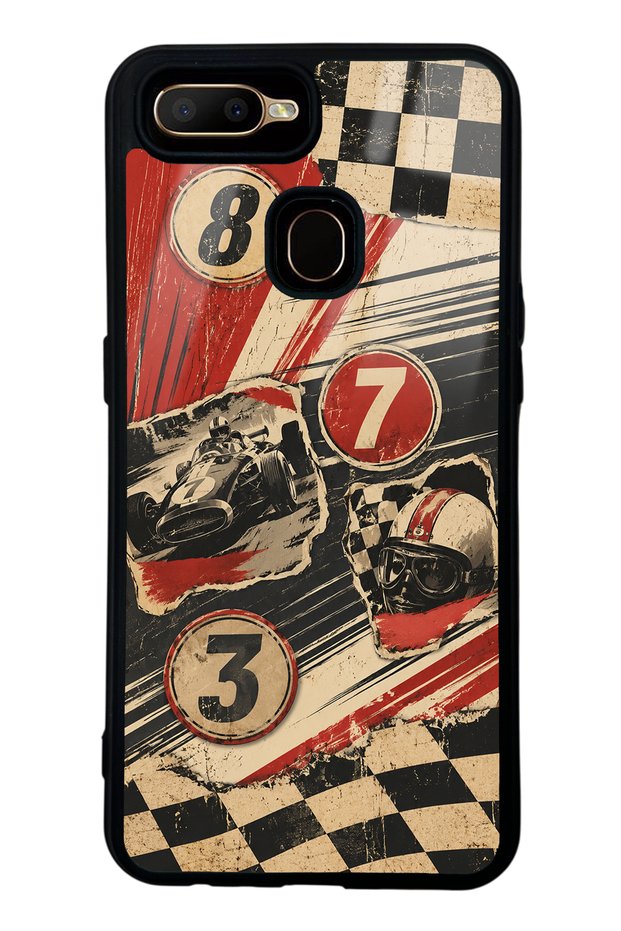 Oppo A5S Retro Racing No. 7 Design Glossy Phone Cases
