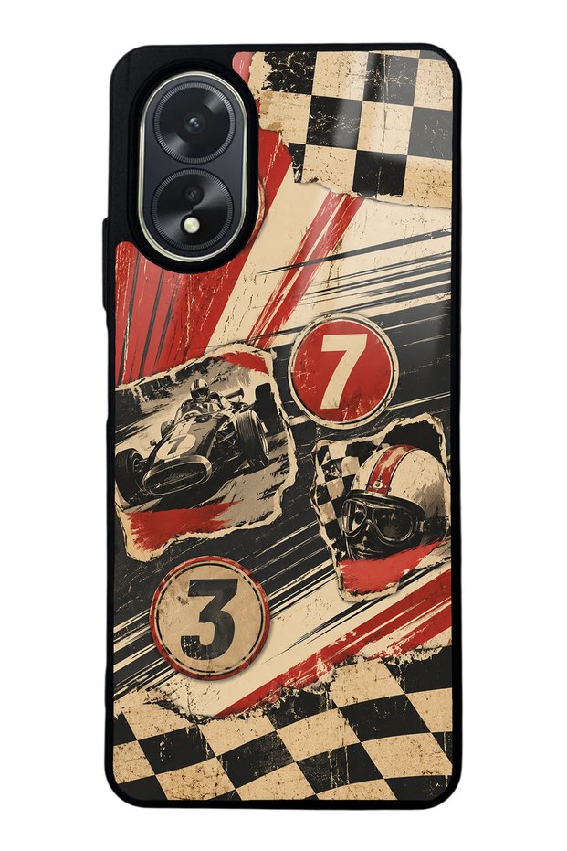 Oppo A38 Retro Racing No. 7 Design Glossy Phone Cases