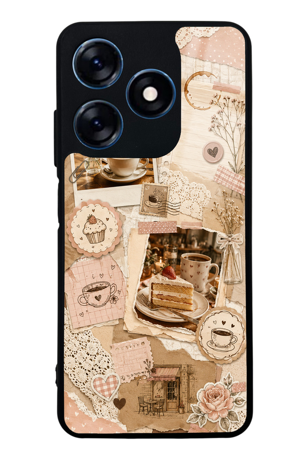 Tecno Spark 10 Café Love Letters Design Glossy Phone Case