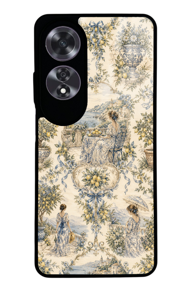 حافظة هاتف لامعة بتصميم Positano Toile لهاتف Oppo A60