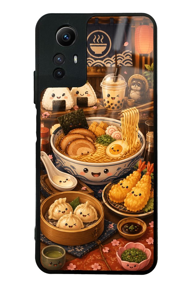 Xiaomi Redmi Note 12S Glossy Phone Case with Ramen Bento Club Design