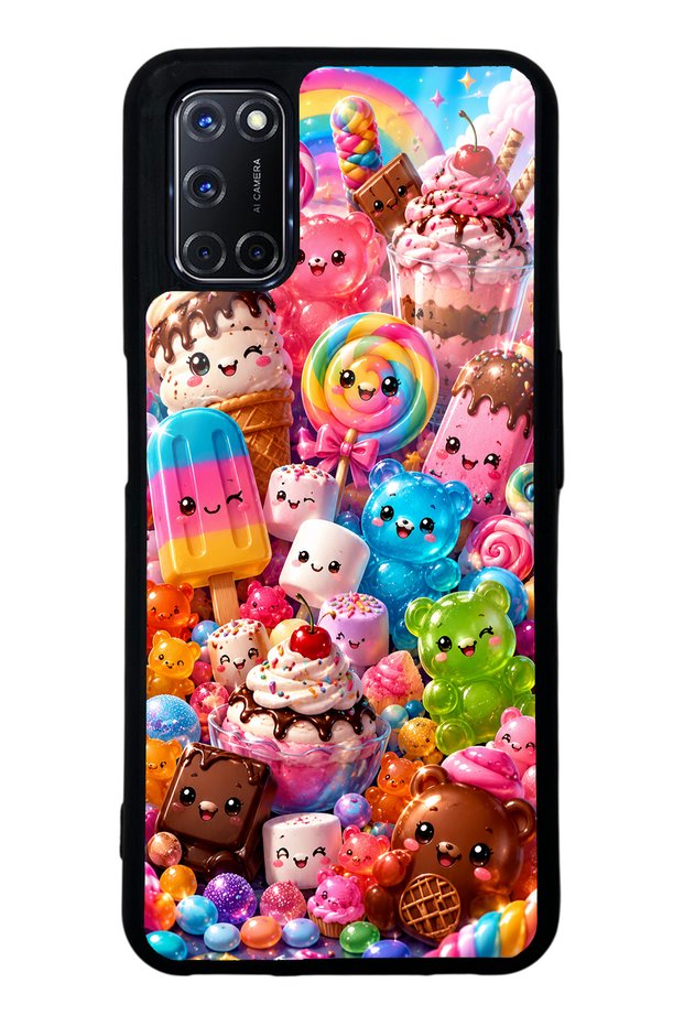 Oppo A52 Kawaii Candy Party Design Glossy Phone Case
