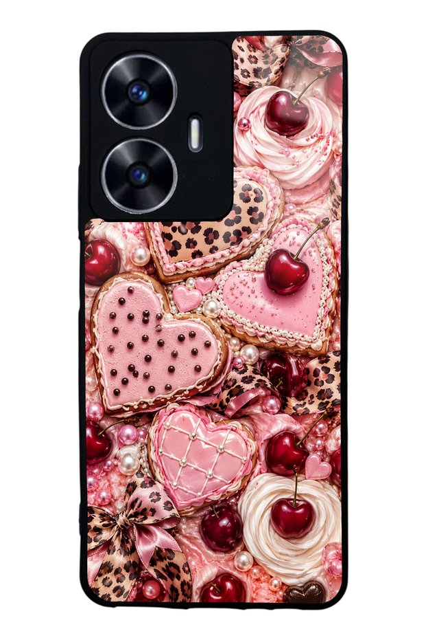 Realme C55 Cherry Leopard Sweetheart Design Glossy Phone Case