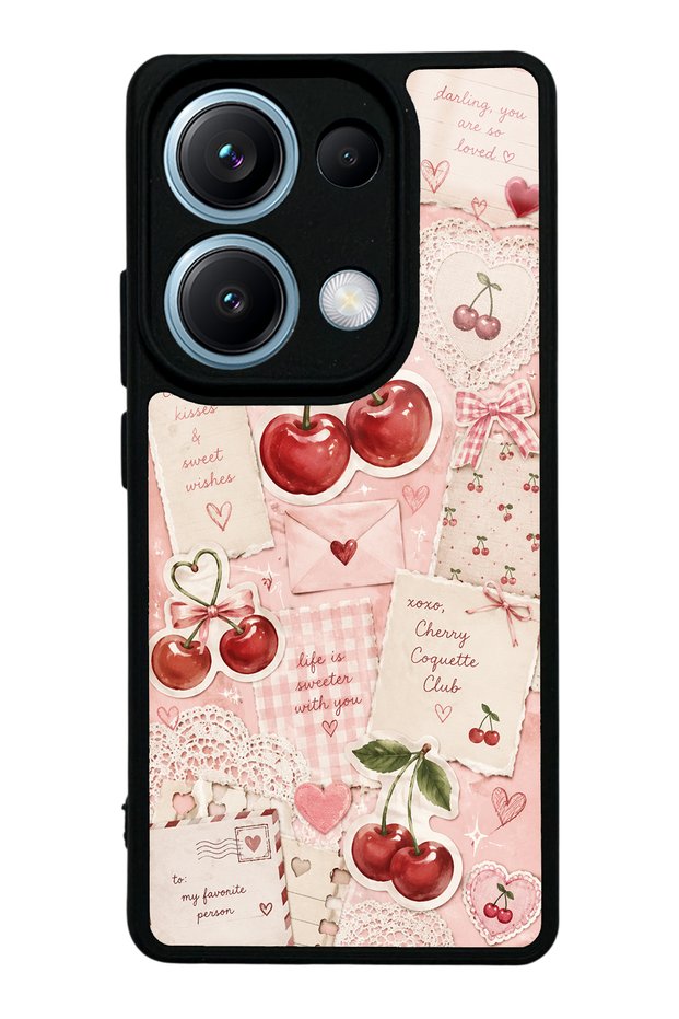 Xiaomi Redmi Note 13 Pro 4g Glossy Phone Case with Cherry Love Letters Design