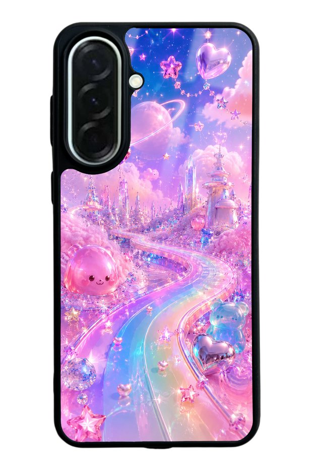 Samsung A37 Crystal Heart City Design Glossy Phone Case