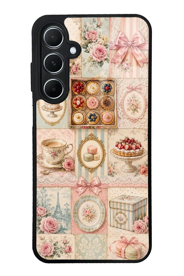 Samsung A55 Parisian Sweet Quilt Design Glossy Phone Case