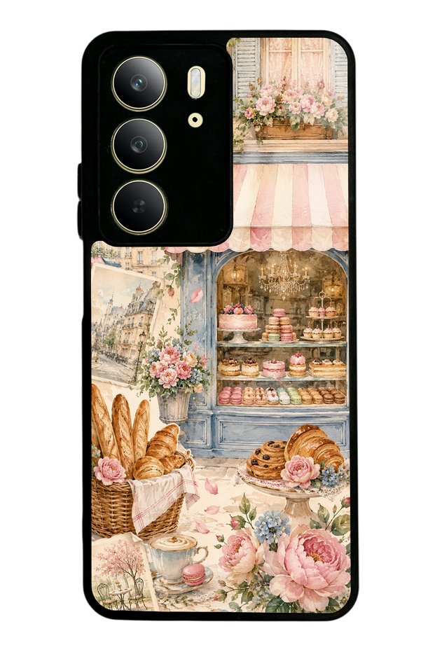 Realme C75 Paris Café Bloom Design Glossy Phone Case
