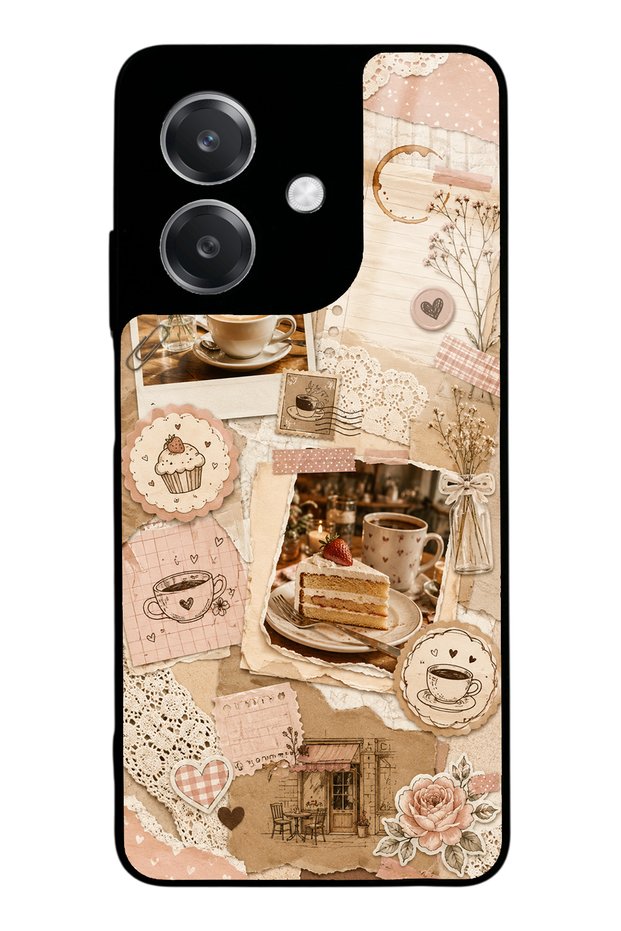 Oppo A3 Glossy Phone Case with Café Love Letters Design