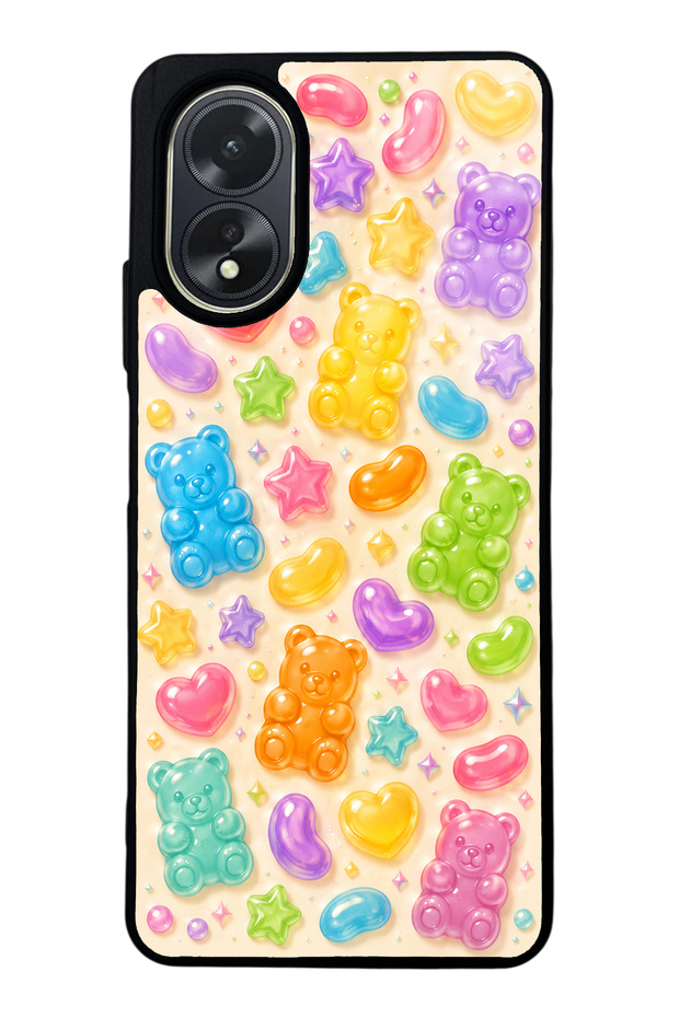 Oppo A38 Sweet Bear Jelly Design Glossy Phone Case