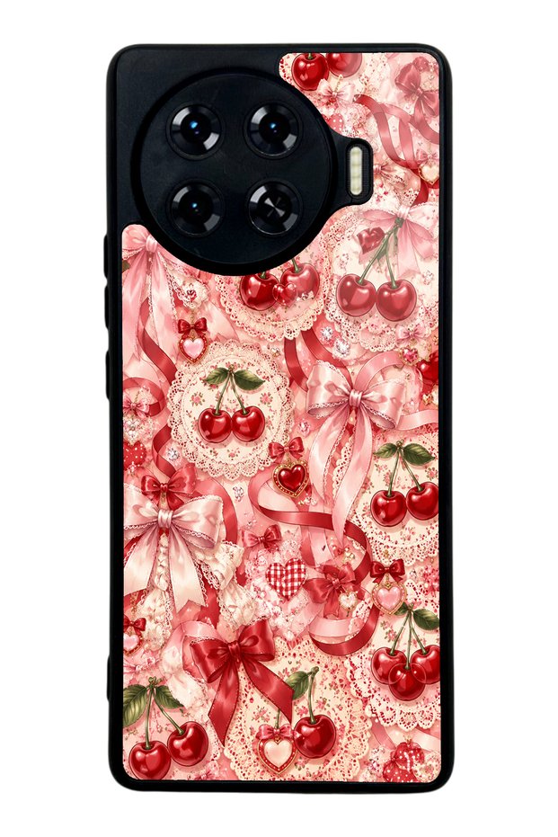 Tecno Spark 20 Pro Plus Glossy Phone Case with Cherry Lace Fantasy Design