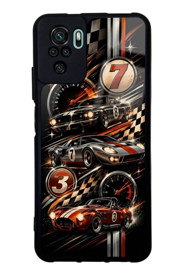 Xiaomi Redmi Note 10 Glossy Phone Case with Retro Speed Icons Design