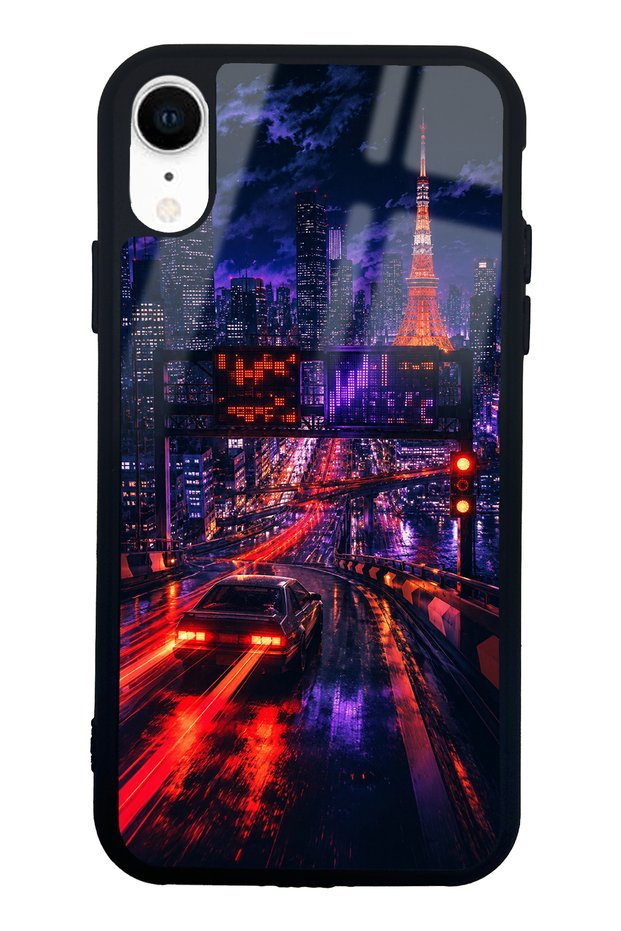 iPhone Xr Neon Tokyo Nights Design Glossy Phone Case