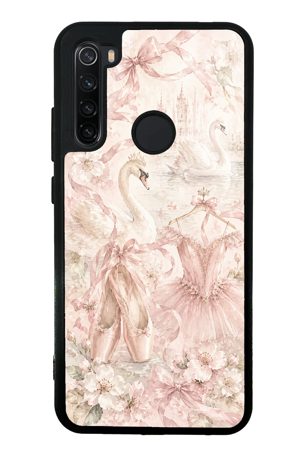 Xiaomi Redmi Note 8 Pink Swan Ballet Design Glossy Phone Case