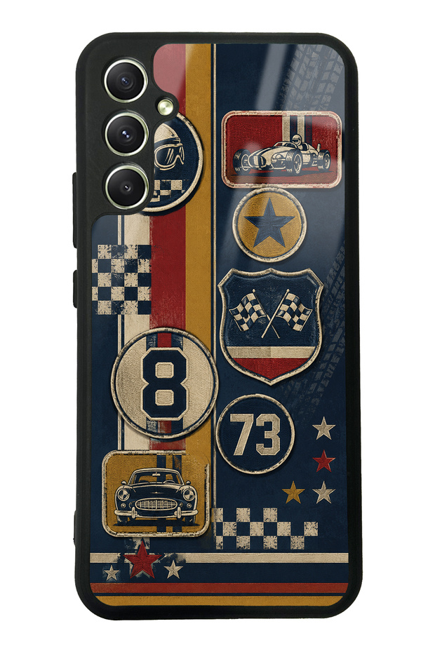 Samsung A34 Old School Racing Design Glossy Phone Case