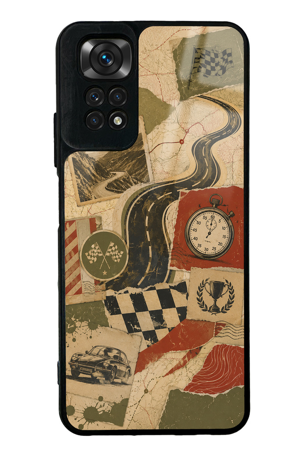 Xiaomi Redmi Note 11S Glossy Phone Case with Retro Road Racing Design