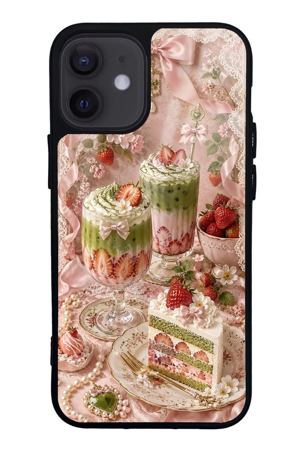 حافظة هاتف لامعة بتصميم Dream Design لهاتف iPhone 12 Mini Berry Matcha