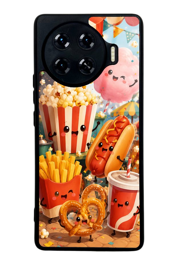 Tecno Spark 20 Pro Plus Fun Food Party Design Glossy Phone Case