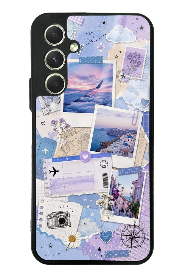 Samsung A54 Pastel Travel Diary Design Glossy Phone Case
