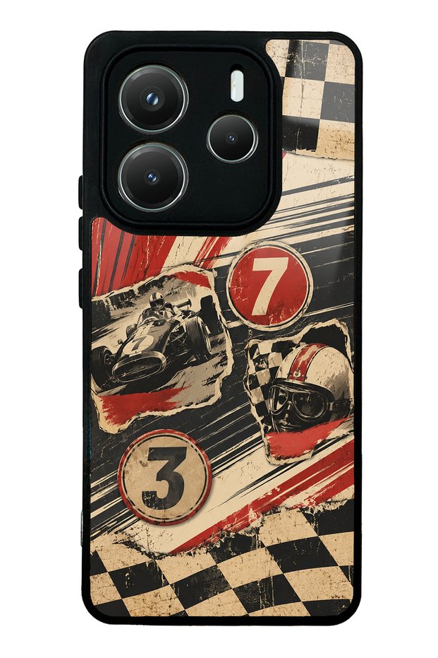 Xiaomi Redmi Note 14 5g Retro Racing No. 7 Design Glossy Phone Cases