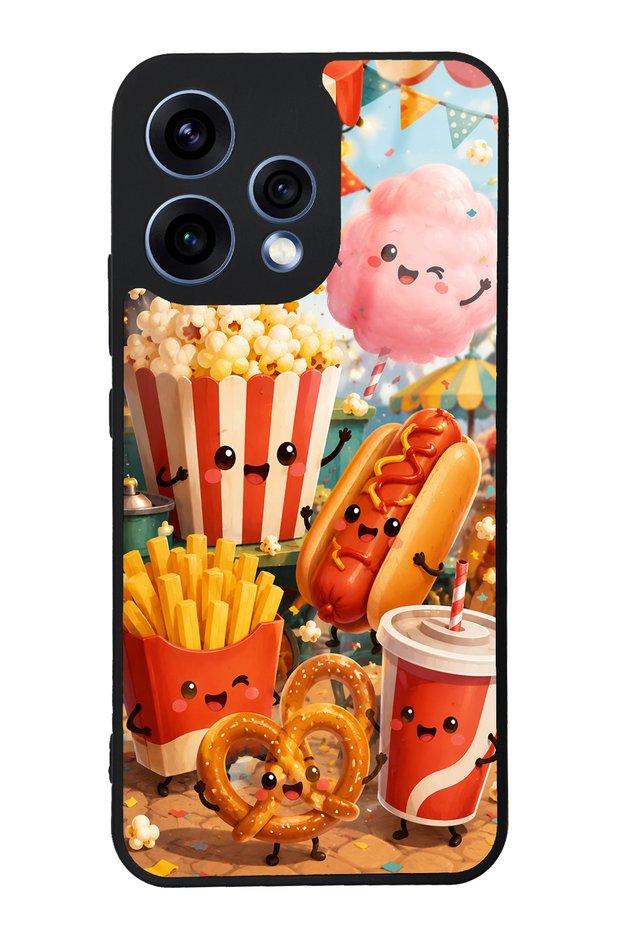 Oppo Reno 15 Fun Food Party Design Glossy Phone Case
