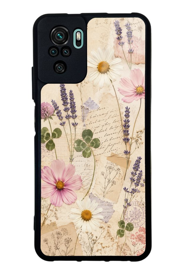 Xiaomi Redmi Note 10 Glossy Phone Case with Wildflower Letters Design