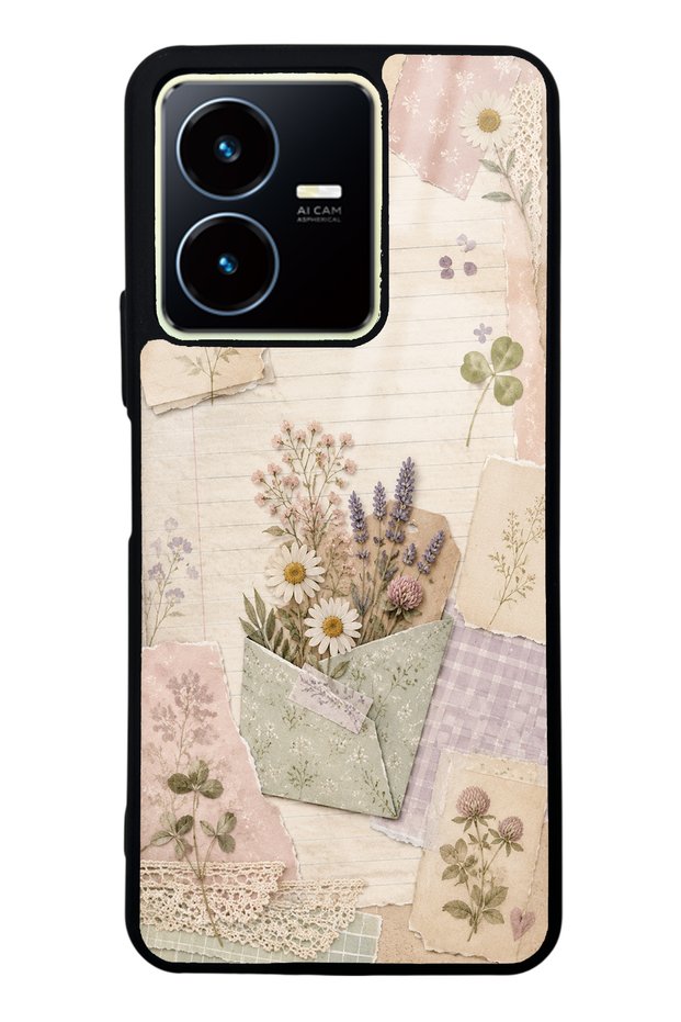 Vivo Y22S Glossy Phone Case with Wildflower Diary Design