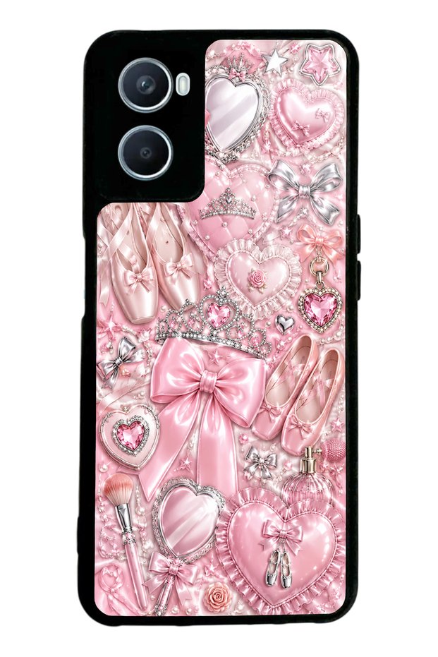 Oppo A96 Royal Pink Ballet Design Glossy Phone Case