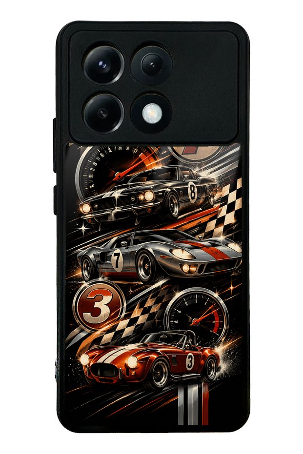 Xiaomi Poco X6 Pro Glossy Phone Case with Retro Speed Icons Design