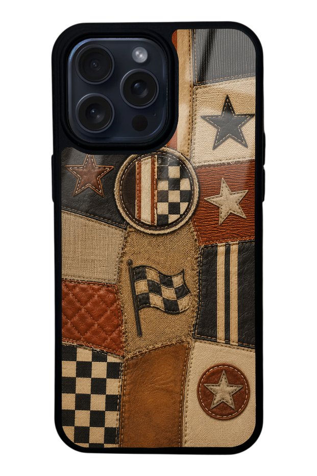 iPhone 14 Pro Max Racing Leather Club Design Glossy Phone Case