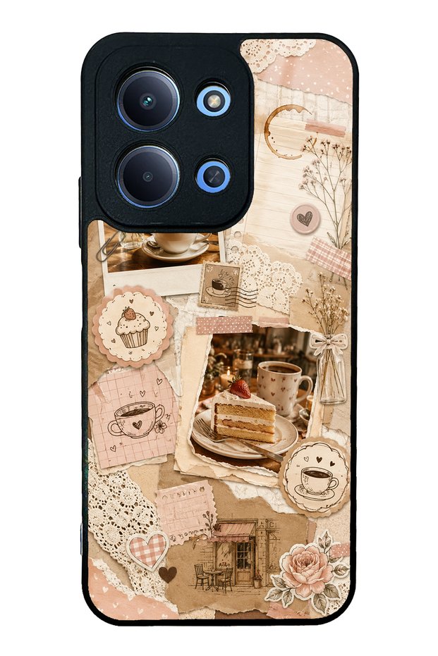 Xiaomi Redmi 15C Glossy Phone Case with Café Love Letters Design