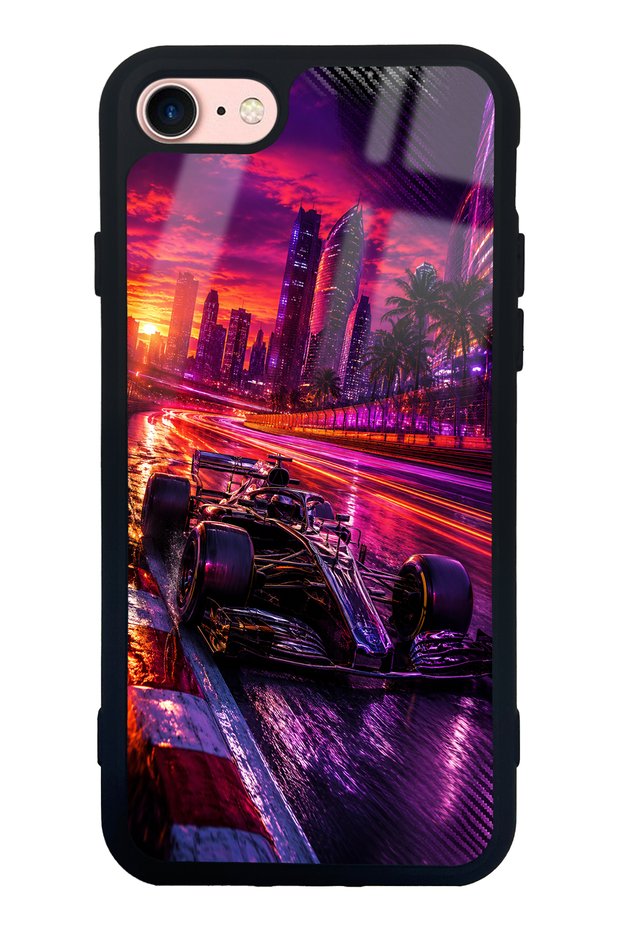 iPhone 7 Purple Apex Design Glossy Phone Case