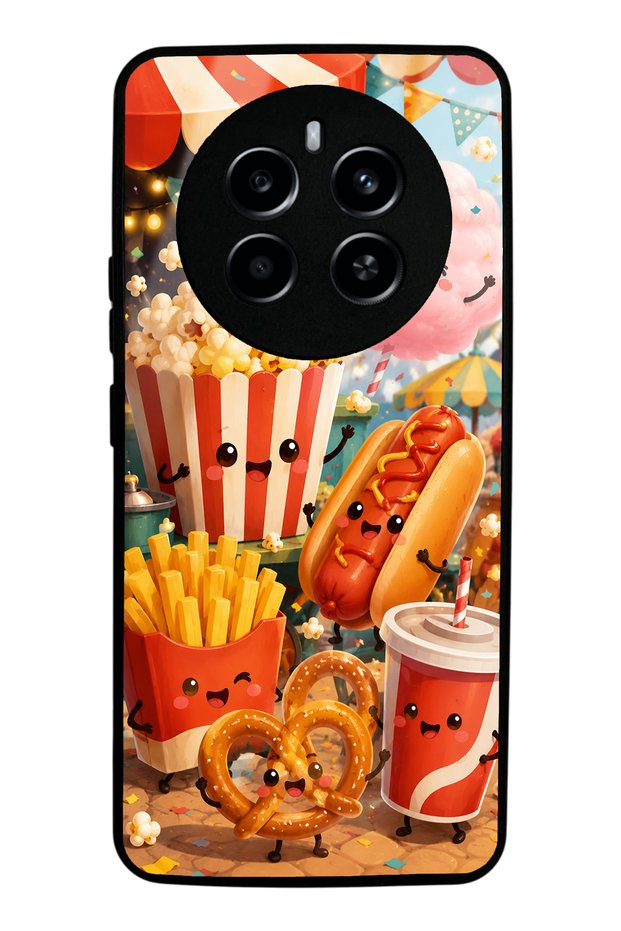 Realme 12 Pro Fun Food Party Design Glossy Phone Case