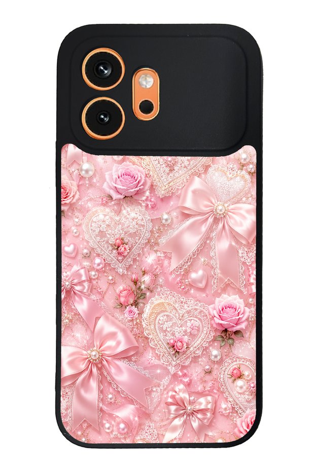 Honor 600 Pink Lace Romance Design Glossy Phone Case