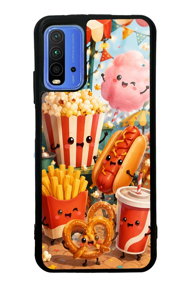 Xiaomi Redmi 9t Fun Food Party Design Glossy Phone Case