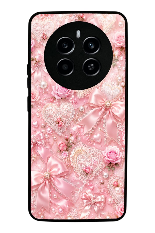 Realme 12 Pink Lace Romance Design Glossy Phone Case