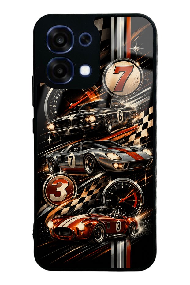 Oppo A6 Pro Glossy Phone Case with Retro Speed Icons Design