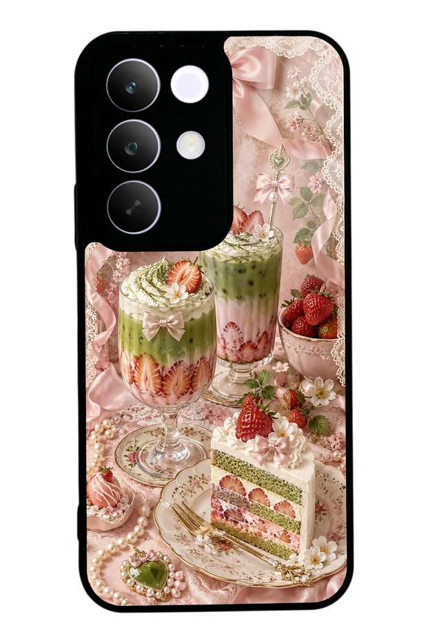 حافظة هاتف لامعة بتصميم Realme C85 Berry Matcha Dream