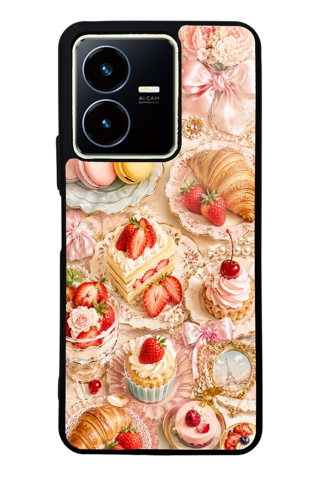 Vivo Y22S Glossy Phone Case with Paris Sweet Berry Design