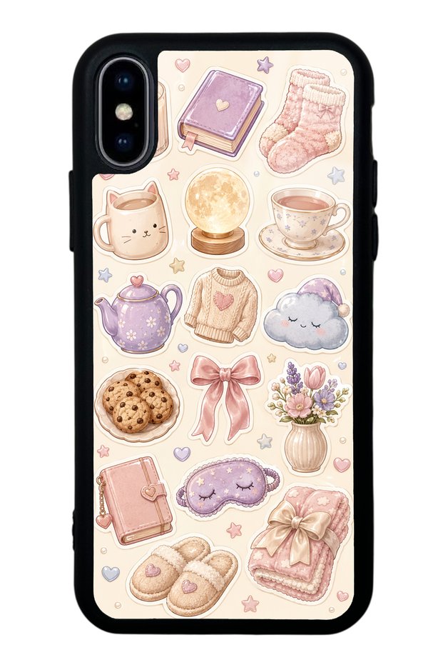 iPhone X Pastel Sleepover Design Glossy Phone Case
