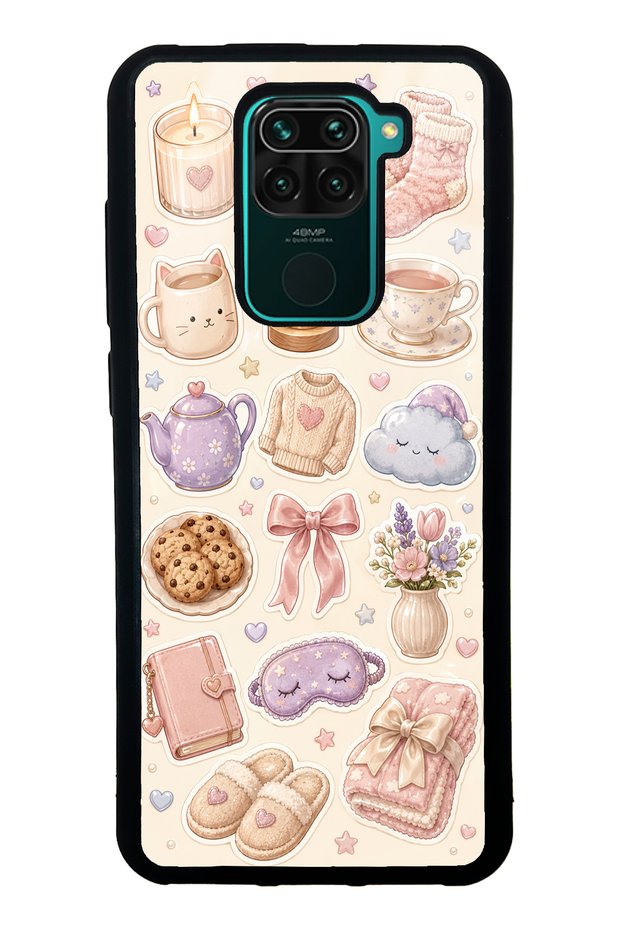 Xiaomi Redmi Note 9 Glossy Phone Case with Pastel Sleepover Design