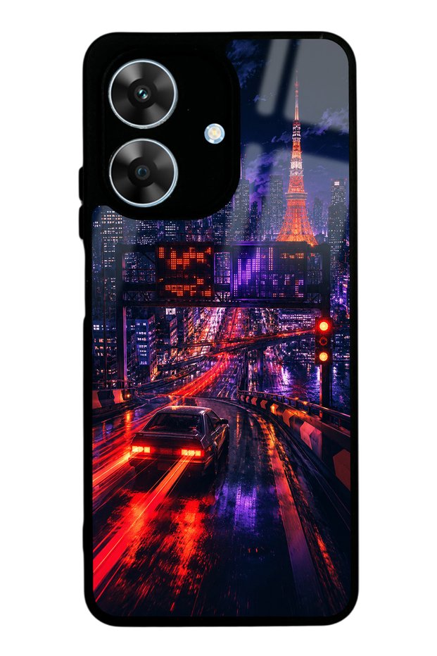 Realme Note 60 Neon Tokyo Nights Design Glossy Phone Case