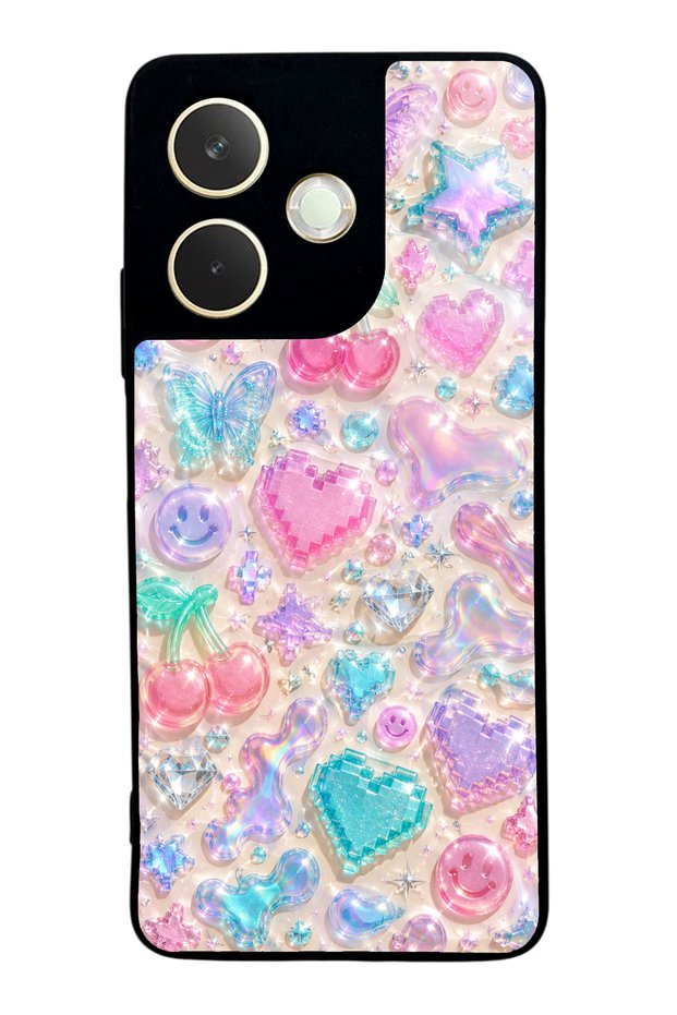 Oppo A5 Pro Y2K Glossy Phone Case with Jelly Charms Design