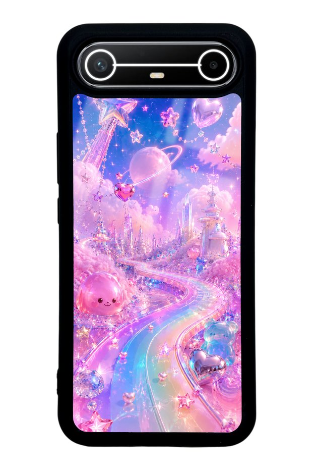 Tecno Spark Slim Crystal Heart City Design Glossy Phone Case