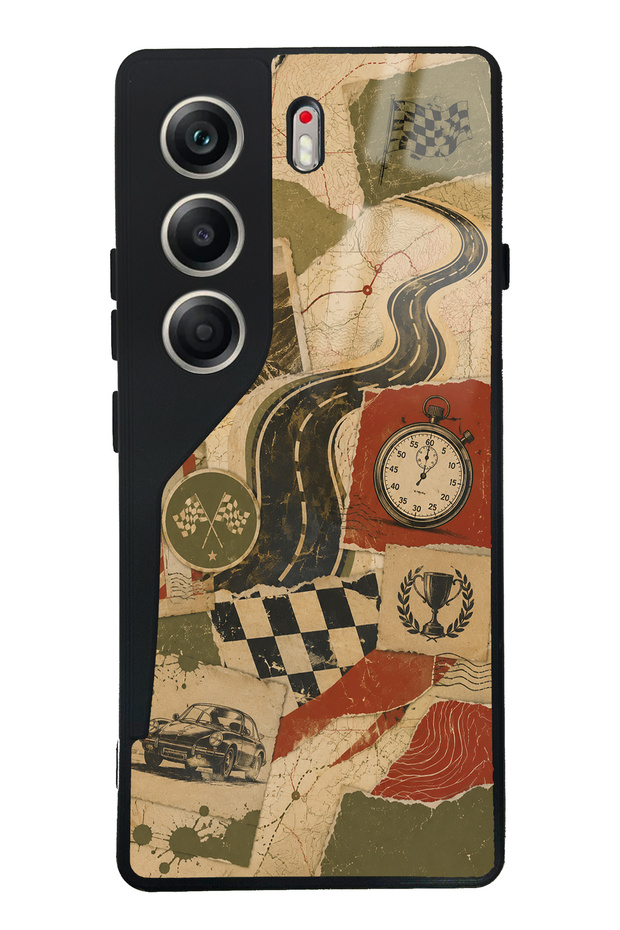 Tecno Camon 40 Retro Road Racing Design Glossy Phone Case
